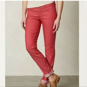 Prana Kara Jeans Women's Sunwashed Red Organic Cotton Eco Friendly 6